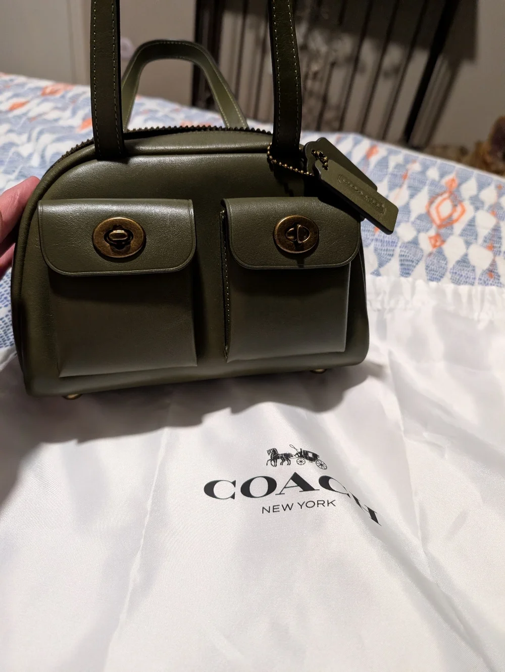 Coach Twin Turn-Lock Handbag - Picture 2 of 7